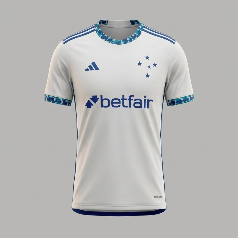 Camisa Cruzeiro 2025/26 Branca Betfair - Frente