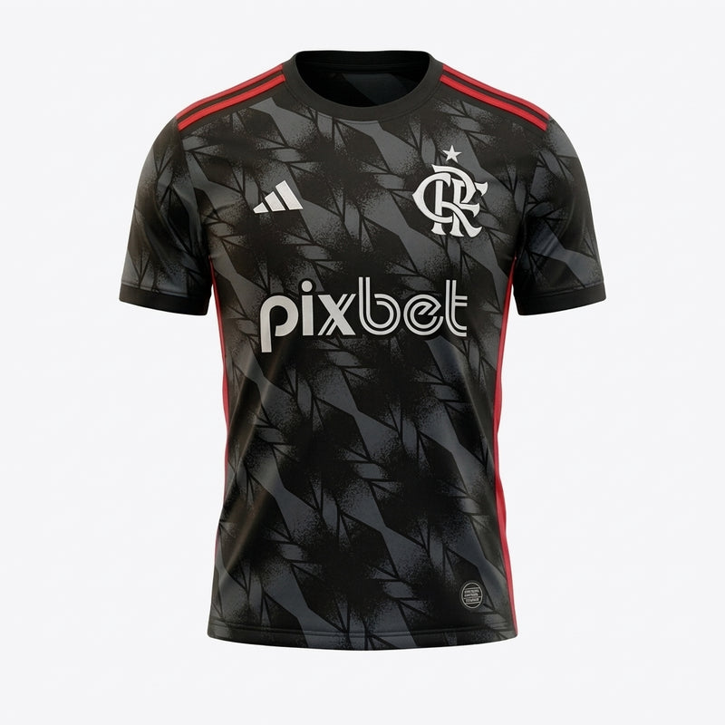 Camisa Flamengo 2025/26 Preta PixBet - Frente