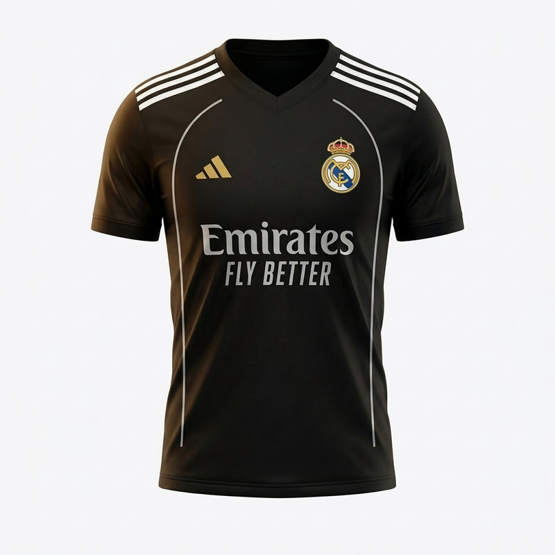 Camisa Real Madrid 2025/26 Preta - Frente